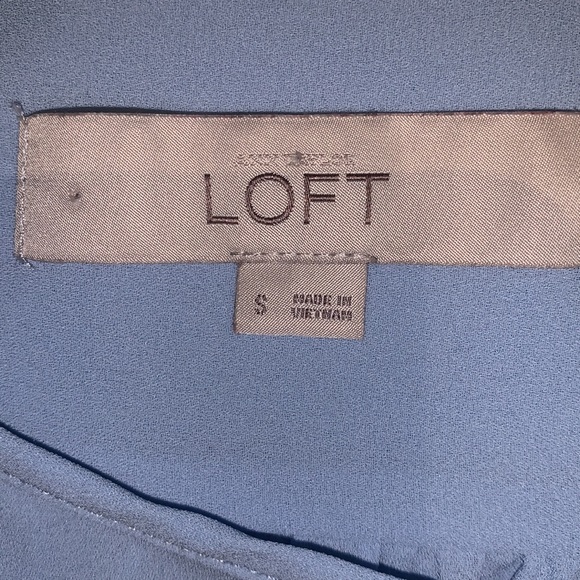 Pale Blue Flutter Sleeve LOFT Blouse - Picture 13 of 14